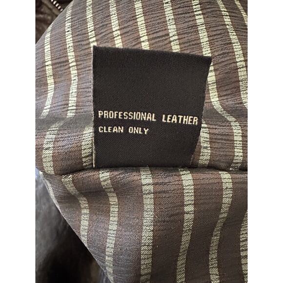 Robert Comstock Vertical Brown Lambskin Leather Jacket Size L - Picture 4 of 12